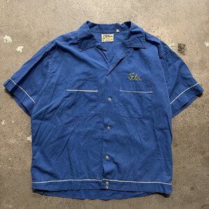 Vintage 50s 60s Hilton Bowling Shirt Men’s M/L Blue True Vintage